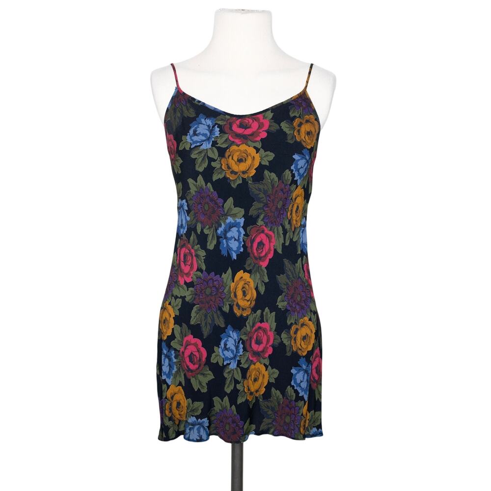 Betsey Johnson Vintage 90s 2000 Era Y2K Floral Slip Dress SZ L (runs very small)